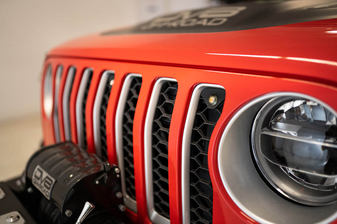 Amber Grille Lights <br>18-21 Jeep Wrangler, 2018 JK