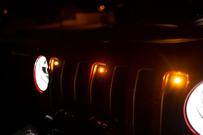 Amber Grille Lights <br>18-21 Jeep Wrangler, 2018 JK