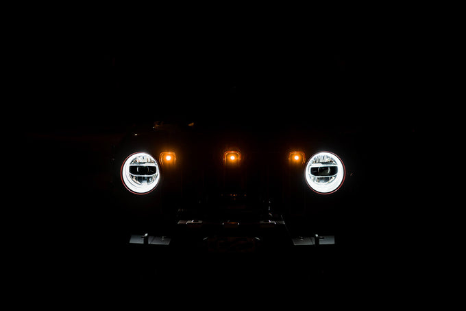Amber Grille Lights <br>18-21 Jeep Wrangler, 2018 JK