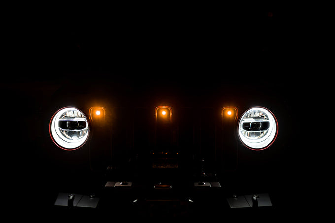 Amber Grille Lights <br>18-21 Jeep Wrangler, 2018 JK