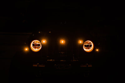 Amber Grille Lights <br>18-21 Jeep Wrangler, 2018 JK