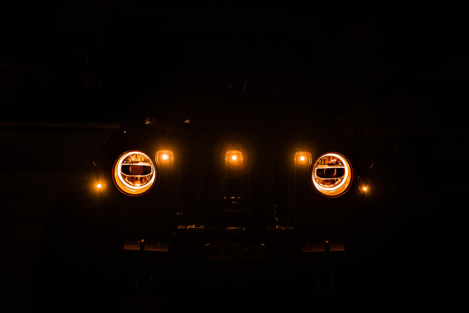 Amber Grille Lights <br>18-21 Jeep Wrangler, 2018 JK