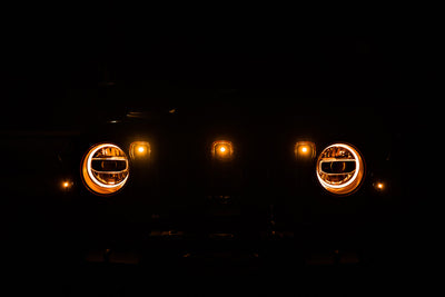 Amber Grille Lights <br>18-21 Jeep Wrangler, 2018 JK