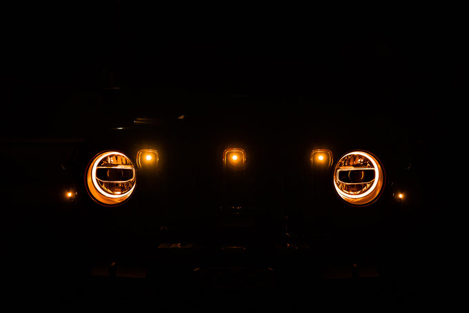 Amber Grille Lights <br>18-21 Jeep Wrangler, 2018 JK