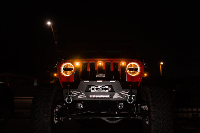 Amber Grille Lights <br>18-21 Jeep Wrangler, 2018 JK