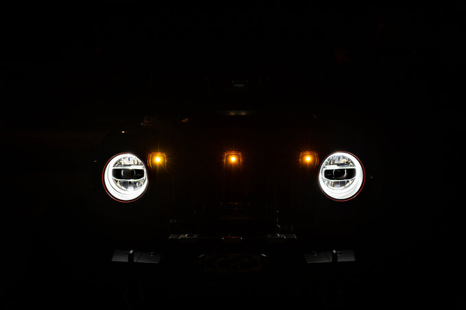 Amber Grille Lights <br>18-21 Jeep Wrangler, 2018 JK