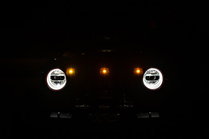 Amber Grille Lights <br>18-21 Jeep Wrangler, 2018 JK