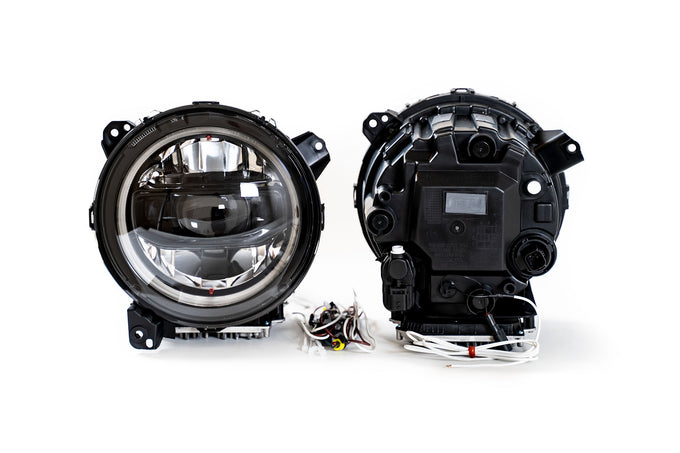 Black LED Headlights <br>18-22 Jeep Wrangler 20-22 Jeep Gladiator