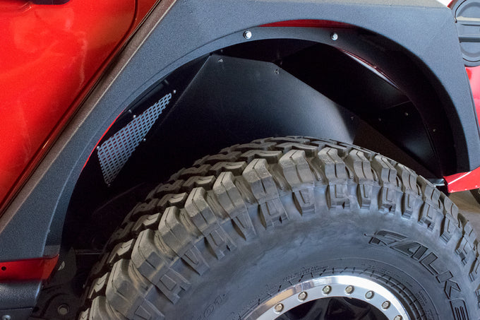 Black Or Raw Rear Inner Fenders <br>18-21 Jeep Wrangler