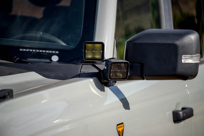 A-Pillar Dual Light Pod Drop Mounts <br>21-24 Ford Bronco