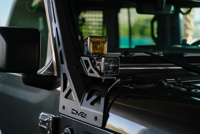 A-Pillar Dual Light Pod Mounts <br>18-23 Jeep Wrangler JL, 20-23 Gladiator JT
