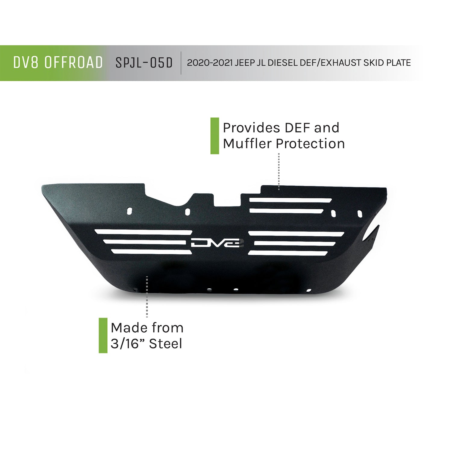 Diesel Def/Exhaust Skid Plate <br>20-22 Jeep Wrangler