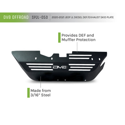 Diesel Def/Exhaust Skid Plate <br>20-22 Jeep Wrangler