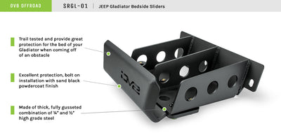 Bedside Rock Sliders <br>20-21 Jeep Gladiator