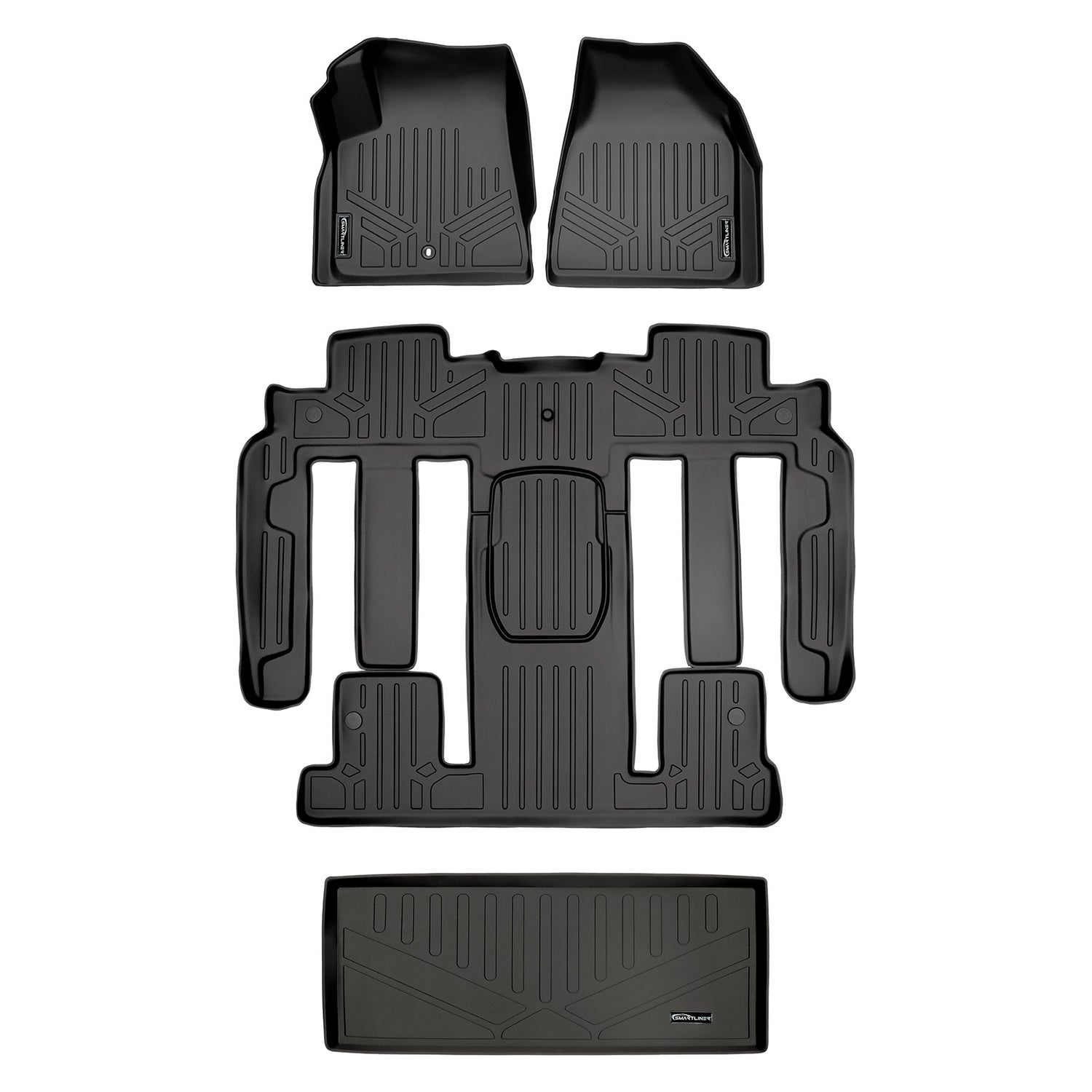 Floor Mats 3 Rows and Cargo Liner <br> 07-08 GMC Acadia (Bucket Seats on the Second Row)