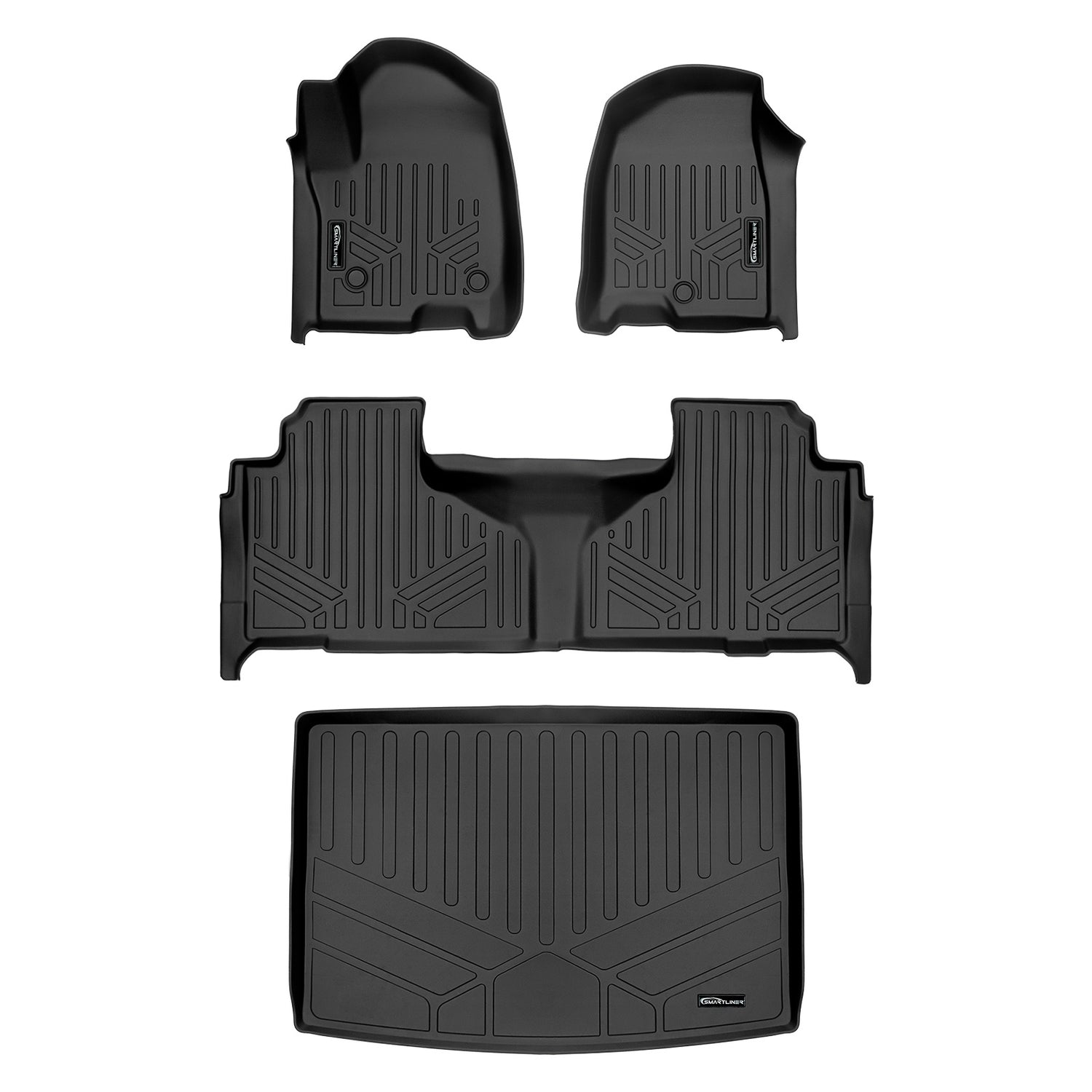 2 Row Floor Mats & Cargo Liner Behind 3rd Row Set <br> 21-24 Chevrolet Suburban 21-24 GMC Yukon XL