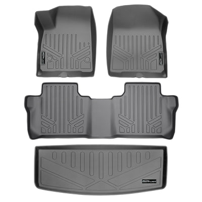 Floor Mats 2 Rows and Cargo Liner Grey <br> 17-21 GMC Acadia with Bench Seats
