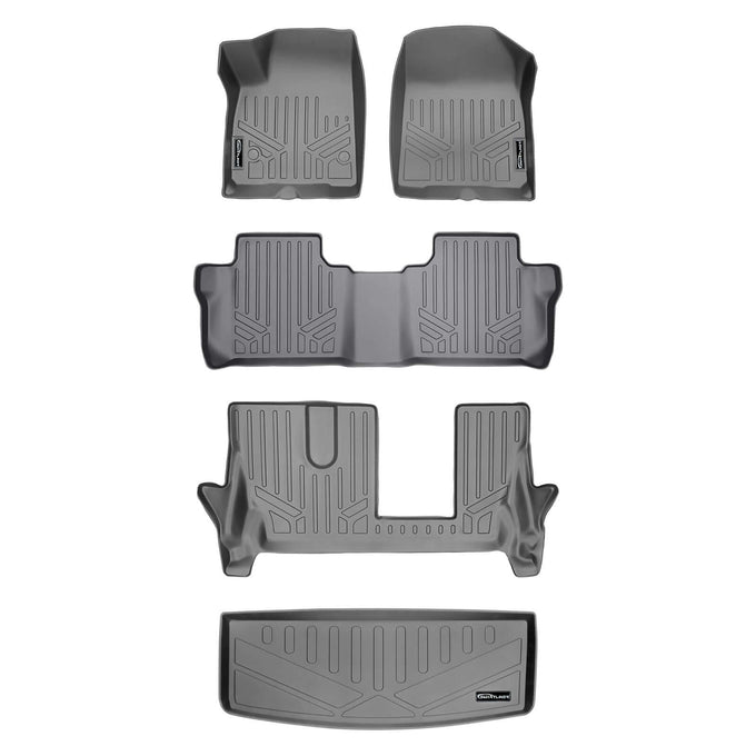 Floor Mats 3 Rows and Cargo Liner Grey <br> 20-21 Cadillac XT6 with Bench Seats