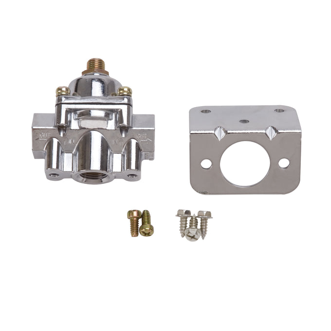 Fuel Regulator 1-4 PSI Chrome <br> Outlet Port Diameter: 0.375 IN