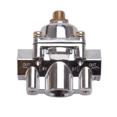 Fuel Regulator 1-4 PSI Chrome <br> Outlet Port Diameter: 0.375 IN
