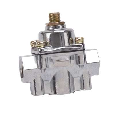 Fuel Regulator 1-4 PSI Chrome <br> Outlet Port Diameter: 0.375 IN