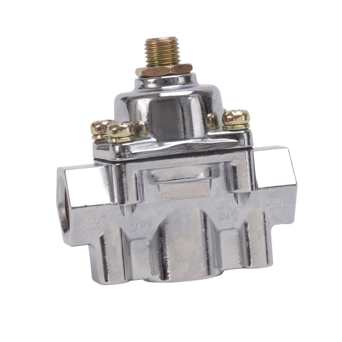 Fuel Regulator 1-4 PSI Chrome <br> Outlet Port Diameter: 0.375 IN