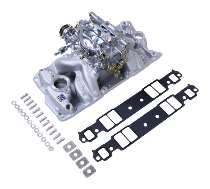 Engine Intake Manifold / Carburetor Kit <br> Small-Block Chevy 262-400 (4.3-6.6L) Engines