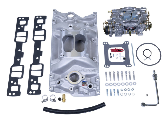 Engine Intake Manifold / Carburetor Kit <br> Chevy Small-Block Gen I Vortec 262-400 Engines