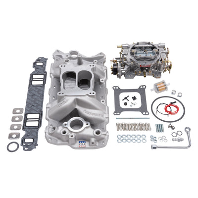 Engine Intake Manifold / Carburetor Kit <br> Small-Block Chevy 262-400 (4.3-6.6L) Engines