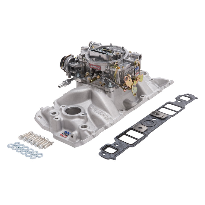 Engine Intake Manifold / Carburetor Kit <br> Small-Block Chevy 262-400 (4.3-6.6L) Engines