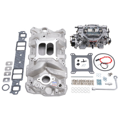 Engine Intake Manifold / Carburetor Kit <br> Small-Block Chevy 262-400 (4.3-6.6L) Engines