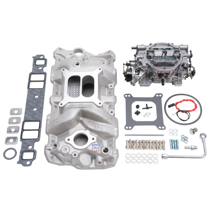 Engine Intake Manifold / Carburetor Kit <br> Small-Block Chevy 262-400 (4.3-6.6L) Engines