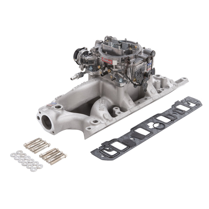 Engine Intake Manifold / Carburetor Kit <br> Small-Block Chevy 262-400 (4.3-6.6L) Engines
