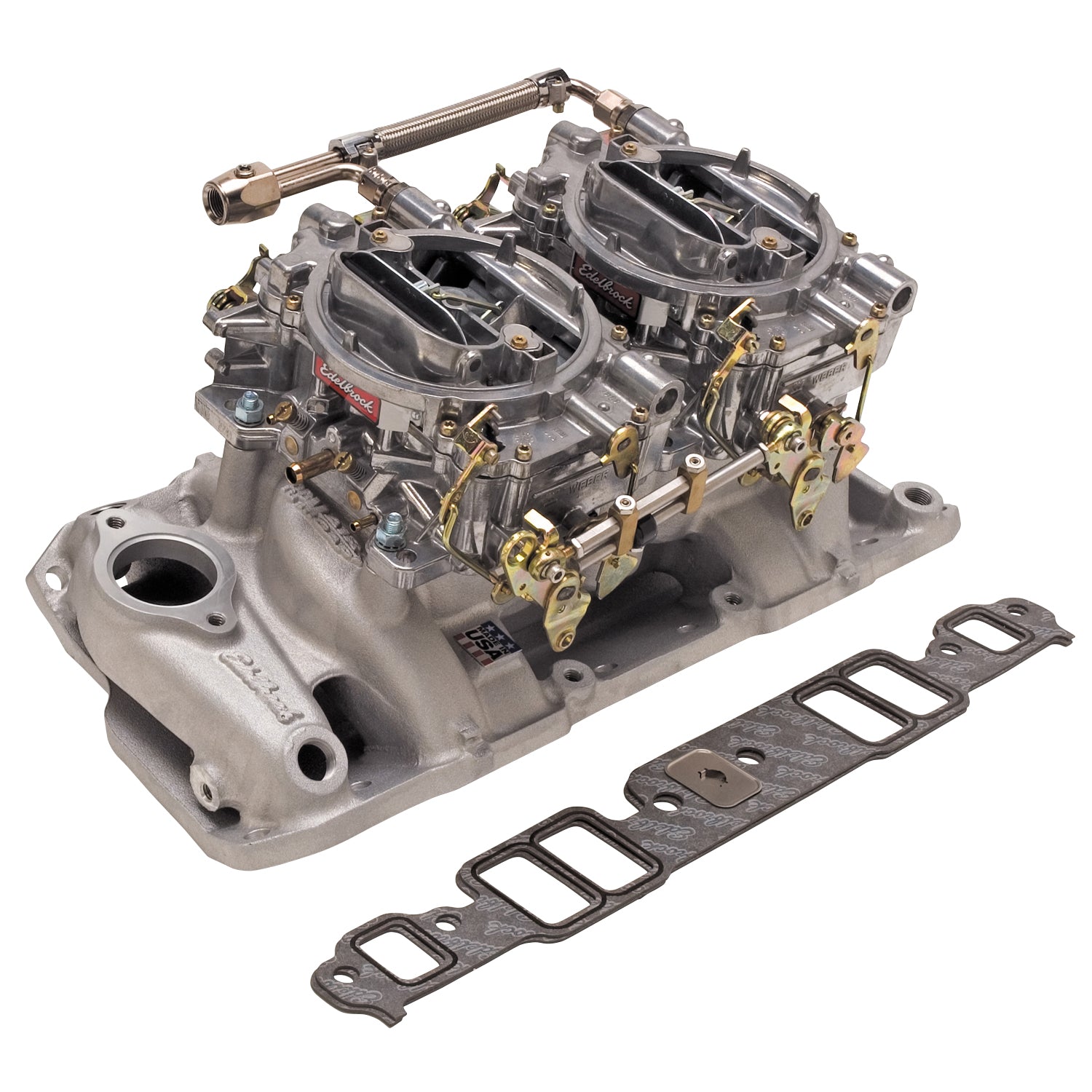 Engine Intake Manifold / Carburetor Kit <br> Small-Block Chevy 262-400 (4.3-6.6L) Engines