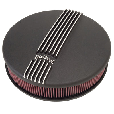 Classic Series Black Round Cast Air Cleaner <br> Single 4-Bbl Carb - 3in Element