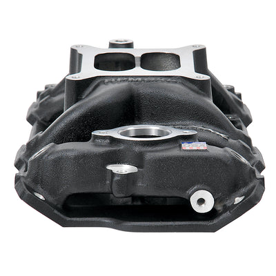 Black RPM Air-Gap SBC Intake Manifold <br> Small Block Chevrolet 262-400 (4.3-6.6L) Engines