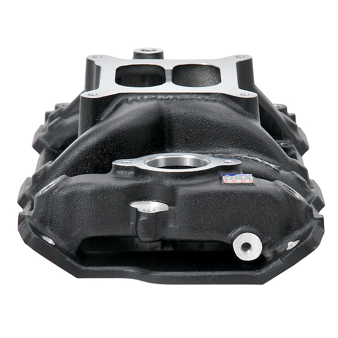 Black RPM Air-Gap SBC Intake Manifold <br> Small Block Chevrolet 262-400 (4.3-6.6L) Engines