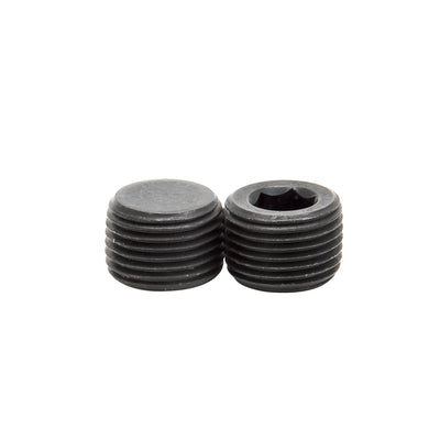 Black 3/8 NPT Socket Head Pipe Plug, 2 Pack <br> Thread Diameter: 0.375 IN