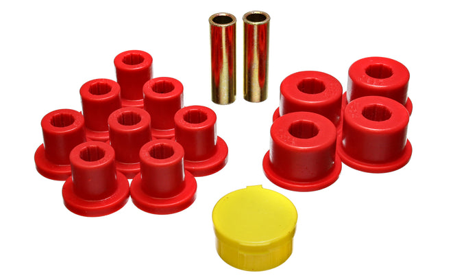 Red Rear Leaf Spring Bushing Set <br>63-80 MG MGB