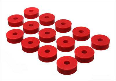 Red Body Mount Set <br>55-58 Jeep Willys, 59-75 Jeep CJ3/CJ5