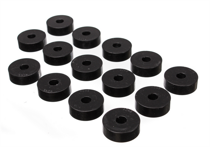 Black Body Mount Set <br>55-58 Jeep Willys, 59-75 Jeep CJ3/CJ5