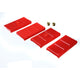 Red Mono-Leaf Spring Isolators <br>62-67 Chevrolet Chevy II