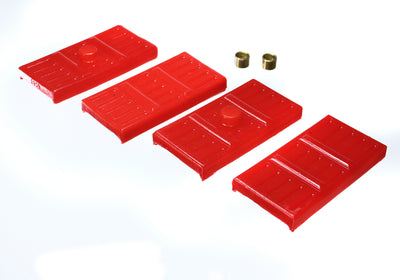 Red Mono-Leaf Spring Isolators <br>62-67 Chevrolet Chevy II