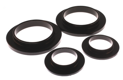 Black Rear Spring Upper & Lower Isolator Set <br>79-04 Ford Mustang