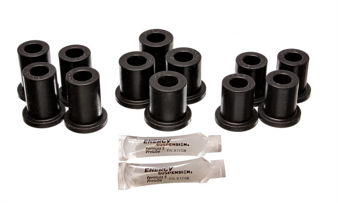 Black Rear Spring Frame Shackle Bushing Set <br>83-93 Dodge Ram 50