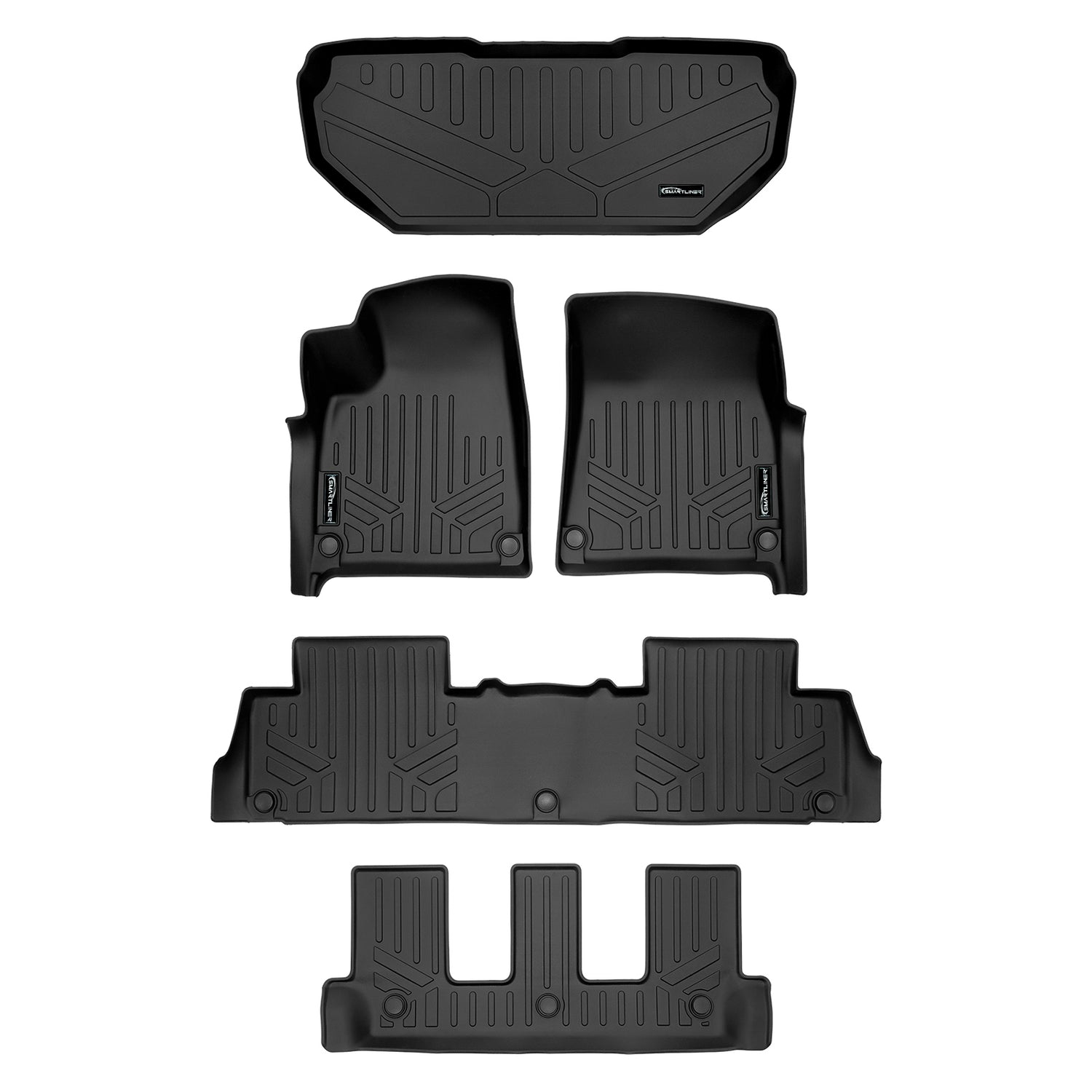 3 Row Floor Mat Liner & Front Trunk Liner Set <br> 22-24 Rivian R1S