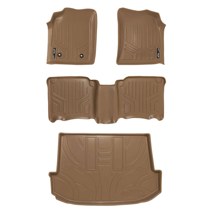 Floor Mats 2 Rows and Cargo Liner Set Tan <br> 12-15 Toyota Fortuner