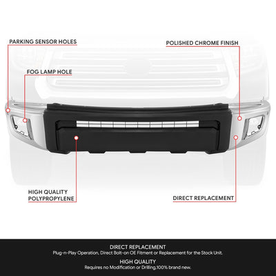 Front Bumper Grille w/ Parking Assist <br>14-21 Toyota Tundra