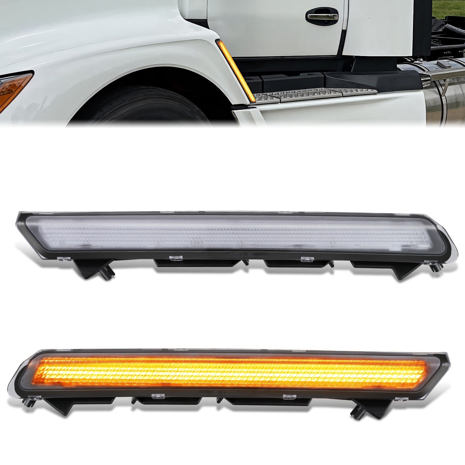 Amber LED Side Marker Lights<br>22-26 Kenworth T680
