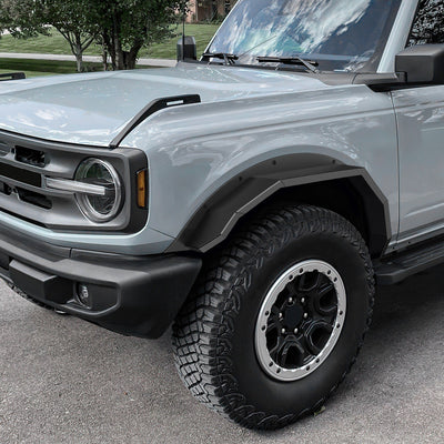 Pair of Carbon Steel Front Fender Flares <br> 21-24 Ford Bronco 4Dr